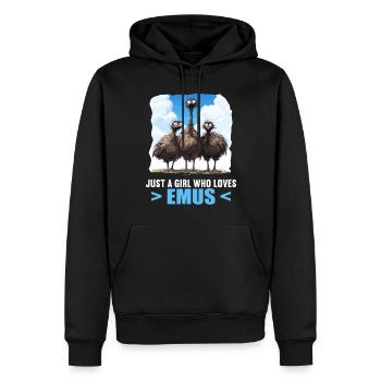 Emus Emu - Sweat à capuche Premium bio Homme - noir - Devant - Nico (187cm)