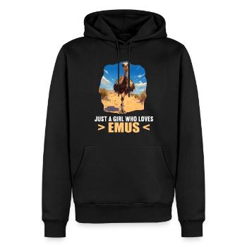 Emus Emu - Sweat à capuche Premium bio Homme - noir - Devant - Nico (187cm)