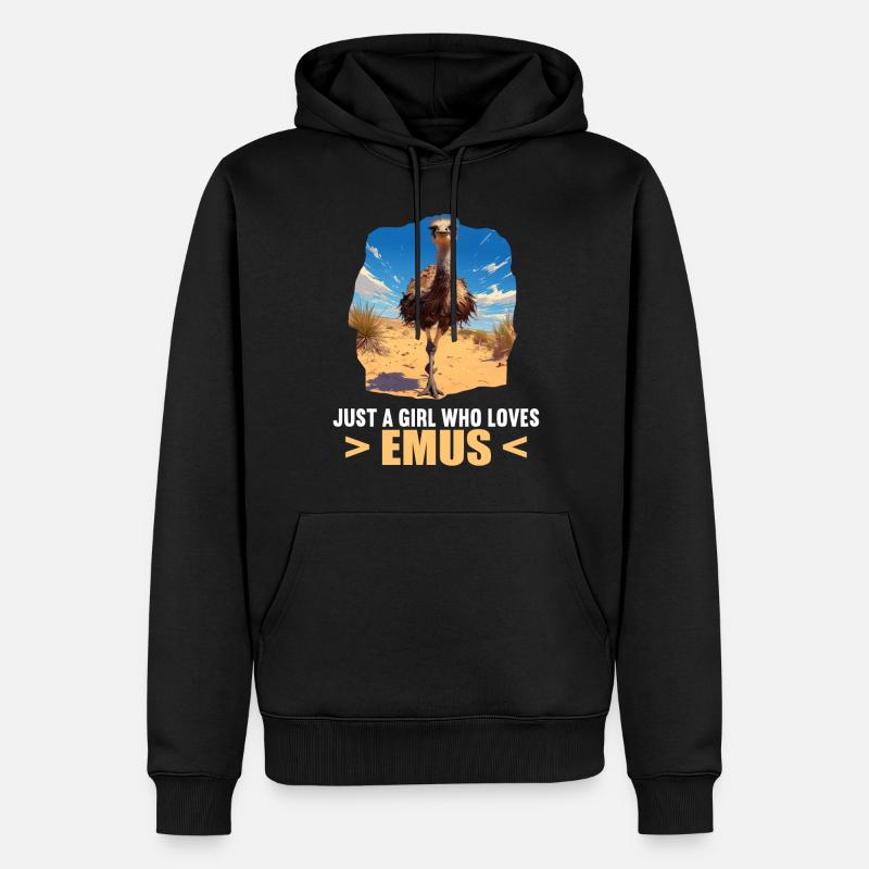 Emus Emu - Sweat à capuche Premium bio Homme - noir