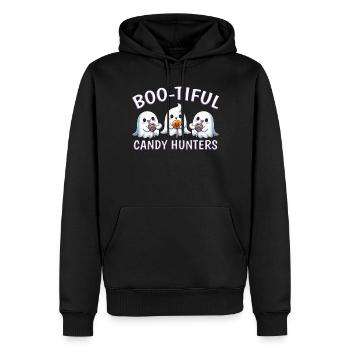 Chasseur de bonbons Boo-Tiful - Sweat à capuche Premium bio Homme - noir - Devant - Nico (187cm)