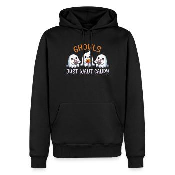 Les goules veulent juste des bonbons - Sweat à capuche Premium bio Homme - noir - Devant - Nico (187cm)