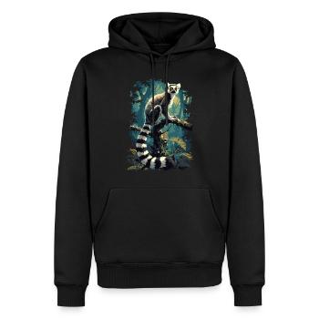 Lémuren Lémuriens Lémurien - Sweat à capuche Premium bio Homme - noir - Devant - Nico (187cm)