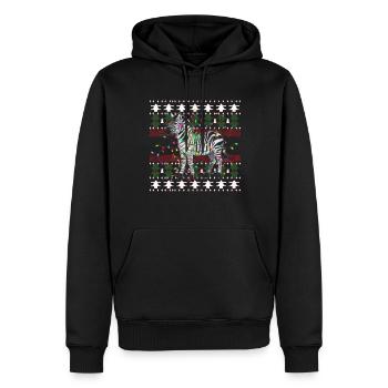 Zebra Ugly Christmas Weihnachten Xmas Santa Claus - Männer Premium Bio Hoodie - Schwarz - Vorne - Nico (187cm)
