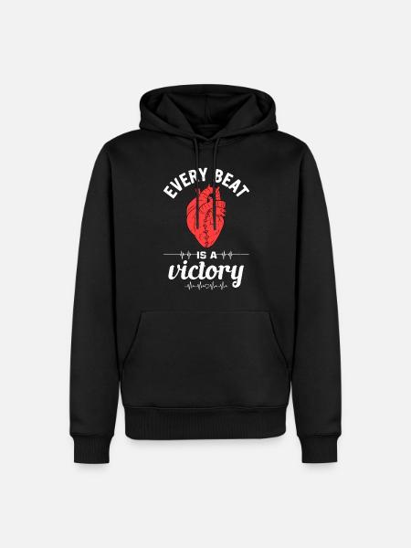 Herzbypass Herzinfarkt Herzoperation - Männer Premium Bio Hoodie - Schwarz
