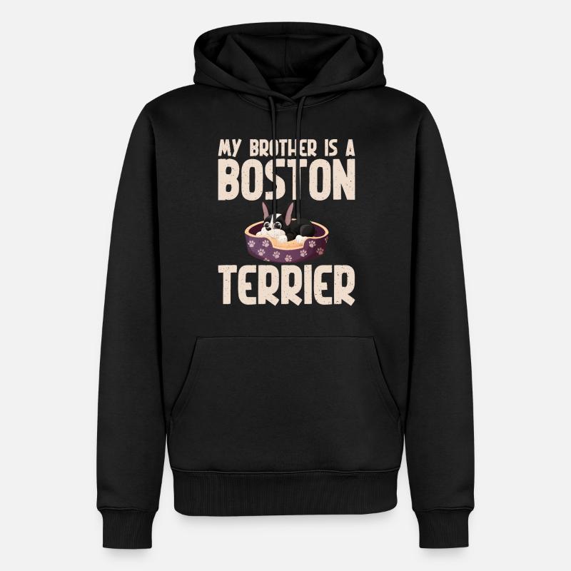 Cadeaux Boston Terrier - Sweat à capuche Premium bio Homme - noir