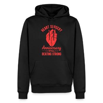 Pontage cardiaque Crise cardiaque Chirurgie cardiaque - Sweat à capuche Premium bio Homme - noir - Devant - Nico (187cm)