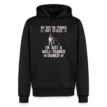 Boston Terrier Gifts - Männer Premium Bio Hoodie - Schwarz - Vorne - Nico (187cm)
