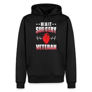 Pontage cardiaque Crise cardiaque Chirurgie cardiaque - Sweat à capuche Premium bio Homme - noir - Devant - Nico (187cm)