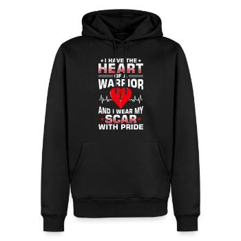 Pontage cardiaque Crise cardiaque Chirurgie cardiaque - Sweat à capuche Premium bio Homme - noir - Devant - Nico (187cm)