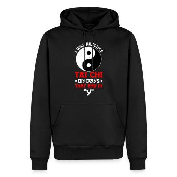 Yin Yang Tai Chi - Sweat à capuche Premium bio Homme - noir - Devant - Nico (187cm)