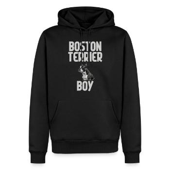 Boston Terrier Gifts - Männer Premium Bio Hoodie - Schwarz - Vorne - Nico (187cm)