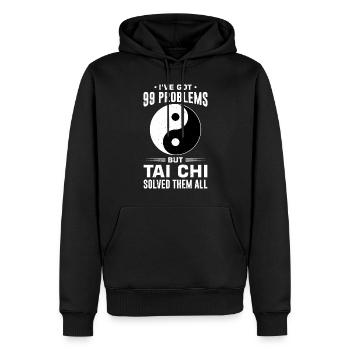 Yin Yang Tai Chi - Sweat à capuche Premium bio Homme - noir - Devant - Nico (187cm)