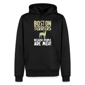 Boston Terrier Gifts - Männer Premium Bio Hoodie - Schwarz - Vorne - Nico (187cm)