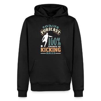 Légende du joueur de kickball - Sweat à capuche Premium bio Homme - noir - Devant - Nico (187cm)
