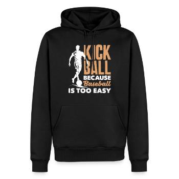 Légende du joueur de kickball - Sweat à capuche Premium bio Homme - noir - Devant - Nico (187cm)
