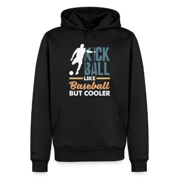 Légende du joueur de kickball - Sweat à capuche Premium bio Homme - noir - Devant - Nico (187cm)