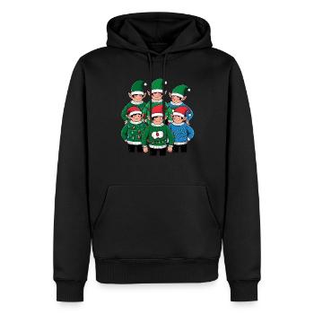 Elfes Noël laid Noël Noël Père Noël - Sweat à capuche Premium bio Homme - noir - Devant - Nico (187cm)
