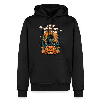 Il y a des horreurs dans cette maison - Sweat à capuche Premium bio Homme - noir - Devant - Nico (187cm)