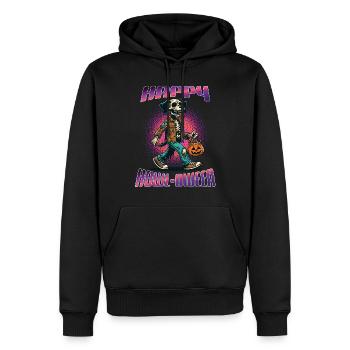 Happy Howl-oween Lustiger Halloween Hunde Spruch - Männer Premium Bio Hoodie - Schwarz - Vorne - Nico (187cm)