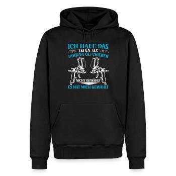 Peintre automobile Vie de peintre - Sweat à capuche Premium bio Homme - noir - Devant - Nico (187cm)