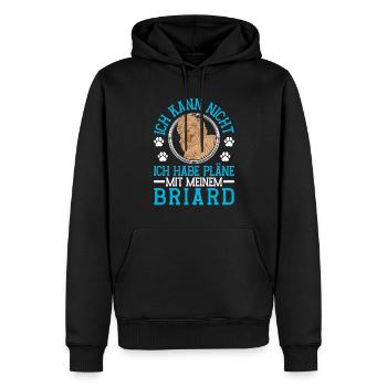 Plans avec mon Briard Berger de Brie - Sweat à capuche Premium bio Homme - noir - Devant - Nico (187cm)