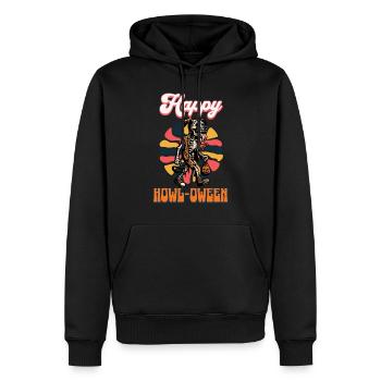 Happy Howl Oween Lustiger Hunde Halloween Spruch - Männer Premium Bio Hoodie - Schwarz - Vorne - Nico (187cm)