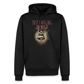 Just Hanging Around Lustiger Halloween Spruch - Männer Premium Bio Hoodie - Schwarz - Vorne - Nico (187cm)