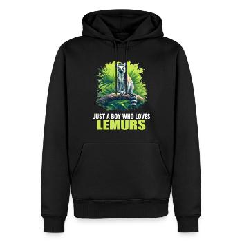 Lémuren Lémuriens Lémurien - Sweat à capuche Premium bio Homme - noir - Devant - Nico (187cm)