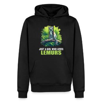 Lémuren Lémuriens Lémurien - Sweat à capuche Premium bio Homme - noir - Devant - Nico (187cm)
