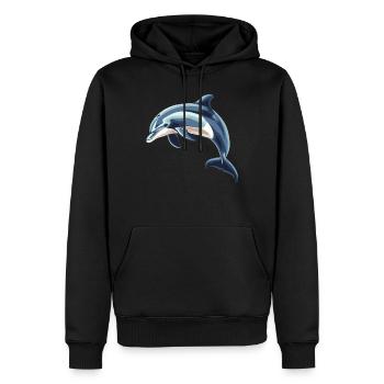 Dauphin Dauphins Dauphin - Sweat à capuche Premium bio Homme - noir - Devant - Nico (187cm)