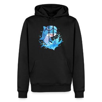 Dauphin Dauphins Dauphin - Sweat à capuche Premium bio Homme - noir - Devant - Nico (187cm)