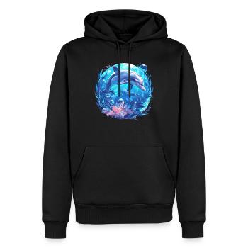 Dauphin Dauphins Dauphin - Sweat à capuche Premium bio Homme - noir - Devant - Nico (187cm)