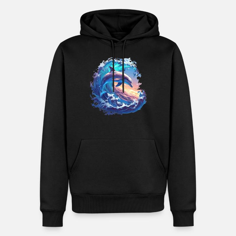 Dauphin Dauphins Dauphin - Sweat à capuche Premium bio Homme - noir