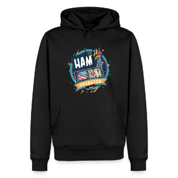 Stolzer Amateurfunk-betreiber - Männer Premium Bio Hoodie - Schwarz - Vorne - Nico (187cm)