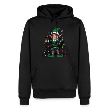 Elfes Noël laid Noël Noël Père Noël - Sweat à capuche Premium bio Homme - noir - Devant - Nico (187cm)