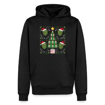 Bier Weihnachten Ugly Christmas Xmas Saufen Trinke - Männer Premium Bio Hoodie - Schwarz - Vorne - Nico (187cm)