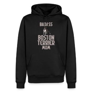 Boston Terrier Gifts - Männer Premium Bio Hoodie - Schwarz - Vorne - Nico (187cm)