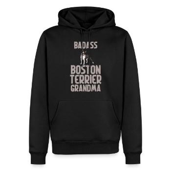 Boston Terrier Gifts - Männer Premium Bio Hoodie - Schwarz - Vorne - Nico (187cm)