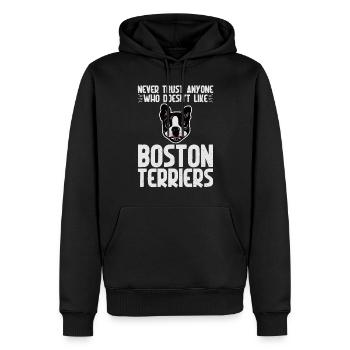 Boston Terrier Gifts - Männer Premium Bio Hoodie - Schwarz - Vorne - Nico (187cm)