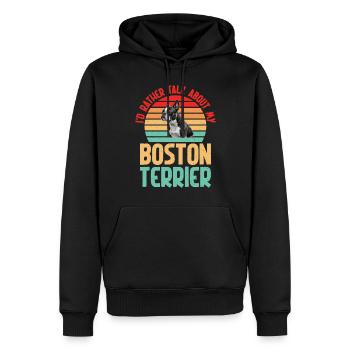 Boston Terrier Gifts - Männer Premium Bio Hoodie - Schwarz - Vorne - Nico (187cm)