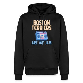 Boston Terrier Gifts - Männer Premium Bio Hoodie - Schwarz - Vorne - Nico (187cm)
