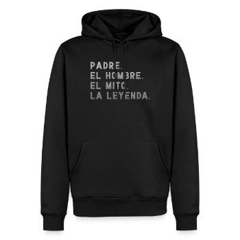 Spanischer Vater Zweisprachiger Latino Vatertag - Männer Premium Bio Hoodie - Schwarz - Vorne - Nico (187cm)