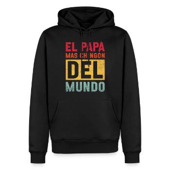 Spanischer Vater Zweisprachiger Latino Vatertag - Männer Premium Bio Hoodie - Schwarz - Vorne - Nico (187cm)