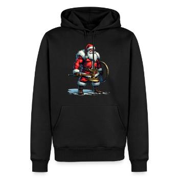 Mauvais Père Noël Viking Berserker Look Noël - Sweat à capuche Premium bio Homme - noir - Devant - Nico (187cm)