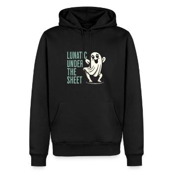 Lunatique sous le drap drôle de conception fantôme - Sweat à capuche Premium bio Homme - noir - Devant - Nico (187cm)