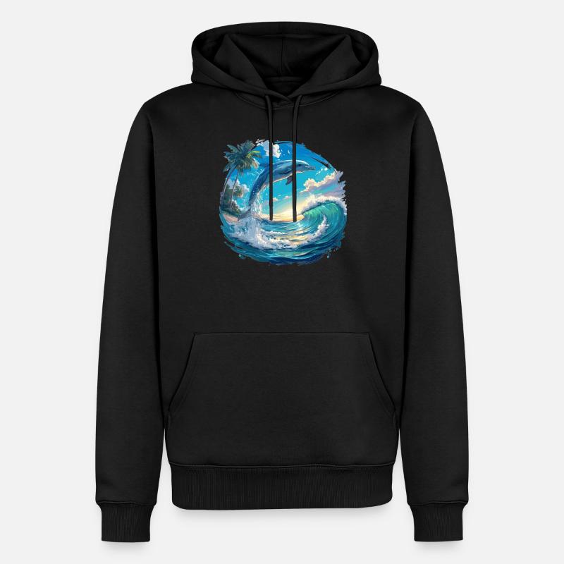 Dauphin Dauphins Dauphin - Sweat à capuche Premium bio Homme - noir