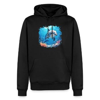 Dauphin Dauphins Dauphin - Sweat à capuche Premium bio Homme - noir - Devant - Nico (187cm)