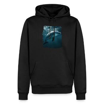 Dauphin Dauphins Dauphin - Sweat à capuche Premium bio Homme - noir - Devant - Nico (187cm)