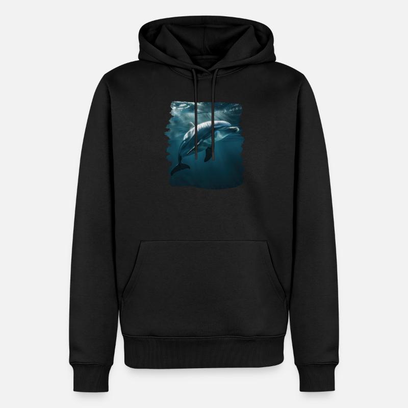 Dauphin Dauphins Dauphin - Sweat à capuche Premium bio Homme - noir