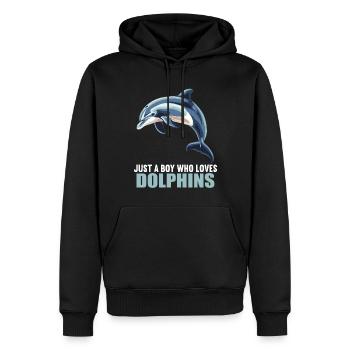 Dauphin Dauphins Dauphin - Sweat à capuche Premium bio Homme - noir - Devant - Nico (187cm)